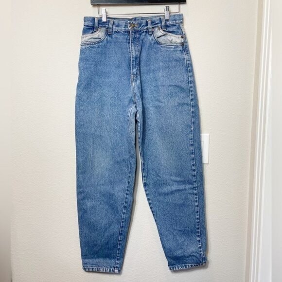 Vintage 80s Rio High-Waisted Stonewashed Blue Jeans Junior Size 13 - Picture 2 of 9